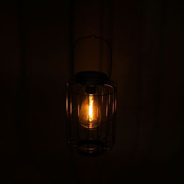 Things2Die4 Metal Hanging Bird Cage LED Solar Light Indoor Outdoor Accent Patio Decor. View a larger version of this product image.