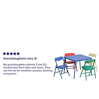 Flash Furniture Kids Colorful 5 Piece Folding Table And Chair Set - Blue. View a larger version of this product image.