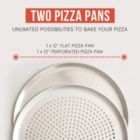 Alternate image 1 for Chef Pomodoro Pizza Pan Bundle  12" Perforated & 12" Flat Nonstick Pizza Tray Bundle, 2-Piece Set