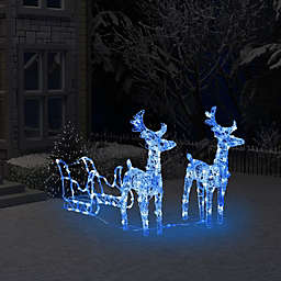 vidaXL Reindeers & Sleigh Christmas Decoration 160 LEDs 51.2