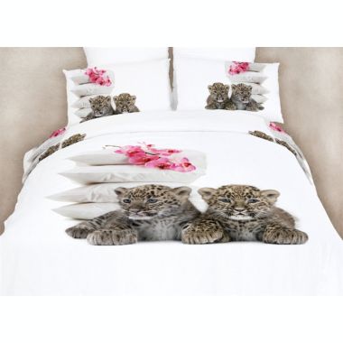 Dolce Mela Cotton Queen Size Duvet Cover Sheets Set - Baby Leopards. View a larger version of this product image.