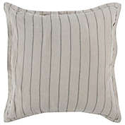 Saltoro Sherpi Tara 26 Inch Linen Square Euro Pillow Sham with Woven Stripe Design, Beige-