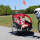 Alternate image 1 for Aosom Elite 2-In-1 Three-Wheel Bicycle Cargo Trailer & Jogger for Two Children with 2 Safety Harnesses & Storage, Red