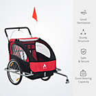 Alternate image 3 for Aosom Elite 2-In-1 Three-Wheel Bicycle Cargo Trailer & Jogger for Two Children with 2 Safety Harnesses & Storage, Red