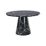 Best Master Furniture Serenity Black/White Faux Marble Round Dining Table