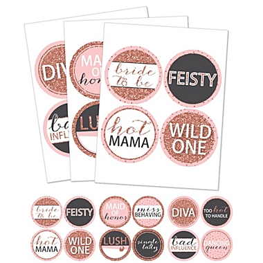 Big Dot of Happiness Bride Squad - Rose Gold Bridal Shower or Bachelorette  Party Funny Name Tags - Party Badges Sticker Set of 12 | Bed Bath & Beyond