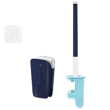 Kitcheniva No Dead Corner Cactus Toilet Brush Cellulite Scrub Non-slip Handle Wall Mount, Dark Blue. View a larger version of this product image.