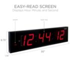 Alternate image 1 for Ivation Large Digital Wall Clock, LED Clock, Large Display Wall Timer with Adjustable Brightness