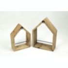 Alternate image 2 for Things2Die4 Set of 2 House Shaped Wooden Wall Mounted Shelves