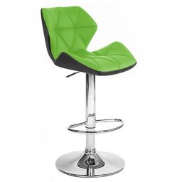 Set of 2 Modern Home Spyder Contemporary Adjustable Barstool - Comfortable Adjusting Height Counter/Bar Stool (Black/Lime)
