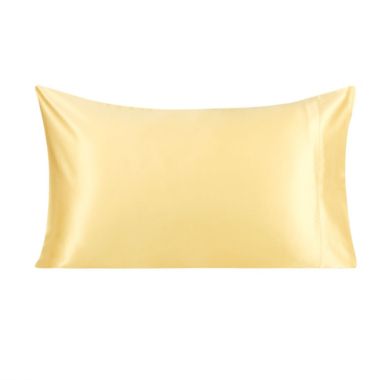 PiccoCasa Cool Silk Pillowcase, 350 Thread Count Mulberry Silk Pillow Covers with Envelope Closure for Hair and Skin, Standard(20"X26") Champagne Color 1 Piece. View a larger version of this product image.