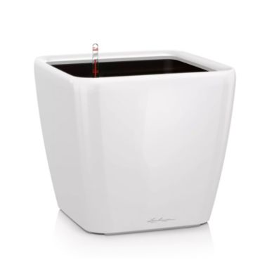 Lechuza USA 14" White Quadro Planter with Water Reservoir. View a larger version of this product image.