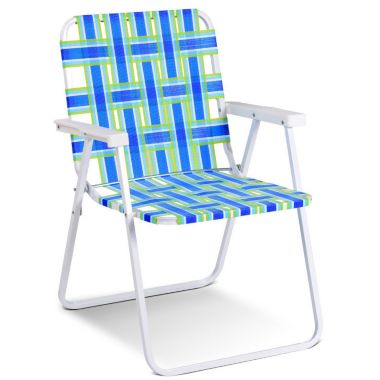 Slickblue 6 pcs Folding Beach Chair Camping Lawn Webbing Chair-Blue. View a larger version of this product image.