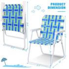 Alternate image 3 for Slickblue 6 pcs Folding Beach Chair Camping Lawn Webbing Chair-Blue