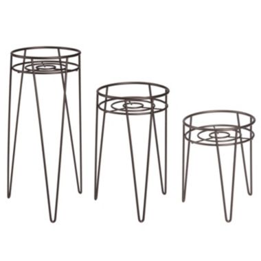 mDesign Modern Farmhouse Home Decor Plant Stand Set, 3 Pieces. View a larger version of this product image.