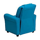 Alternate image 3 for Flash Furniture Contemporary Turquoise Vinyl Kids Recliner With Cup Holder And Headrest - Turquoise Vinyl