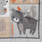 Alternate image 2 for Bedtime Originals Acorn Gray/Beige/White/Orange Woodland Fox, Raccoon, Squirrel & Bear 3-Piece Baby Nursery Crib Bedding Set
