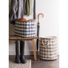 Alternate image 1 for DII Checked Pattern Woven Paper Bin with Rope Handles - 12 inches