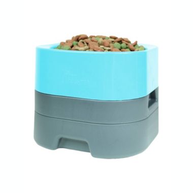 Pet Weighter Elevated Raised Weighted No-Spill Non-Slip Fillable Easy-Clean Water and Food Large Dog Bowl for Large Dogs and Cats - Blue. View a larger version of this product image.