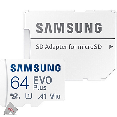 Samsung 64GB EVO Plus UHS-I microSDXC Memory Card with SD Adapter. View a larger version of this product image.