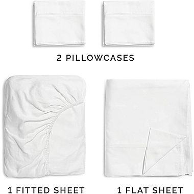 CGK Unlimited 4 Piece 100% Cotton 400 Thread Count Sheet Set - Queen - White. View a larger version of this product image.
