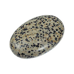 Unique Bargains Faux Crystal Palm Stone Oval Polished Worry Stones Beige Dalmation Jasper Palm Stones with Spot Color, for Stress Relax Anxiety Relief Meditation Yoga Spiritual Reiki Positvity