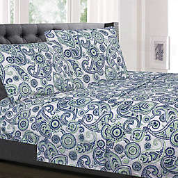 Sweet Home Collection   Bed 3-Piece Sheets Set - Soft 1800 Supreme Brushed Microfiber Sheets with Unique Print, Twin, Modern Paisley