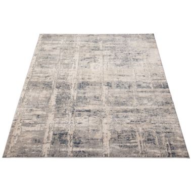 Chaudhary Living 5.25' x 7.25' Cream and Beige Distressed Abstract Rectangular Area Throw Rug. View a larger version of this product image.