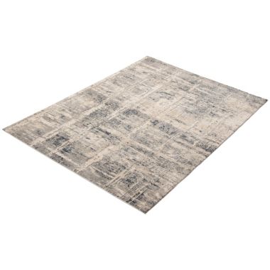 Chaudhary Living 5.25' x 7.25' Cream and Beige Distressed Abstract Rectangular Area Throw Rug. View a larger version of this product image.