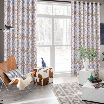 Room Darkening Geometric Curtains W52" x L84" Set of 2 Panels