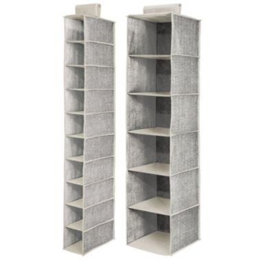 mDesign Fabric Over Rod Hanging Closet Storage Organizers, Set of 2. View a larger version of this product image.