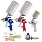 Alternate image 0 for TCP Global Brand Complete Professional 9 Piece HVLP Spray Gun Set with 2 Full Size Spray Guns, 1 Detail Spray Gun, Inline Filter & Air Regulator