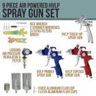 Alternate image 1 for TCP Global Brand Complete Professional 9 Piece HVLP Spray Gun Set with 2 Full Size Spray Guns, 1 Detail Spray Gun, Inline Filter & Air Regulator