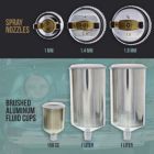 Alternate image 2 for TCP Global Brand Complete Professional 9 Piece HVLP Spray Gun Set with 2 Full Size Spray Guns, 1 Detail Spray Gun, Inline Filter & Air Regulator