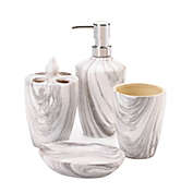 Zingz & Thingz Pack of 4 Ivory and Gray Contemporary Bath Accessory Set 7.25"