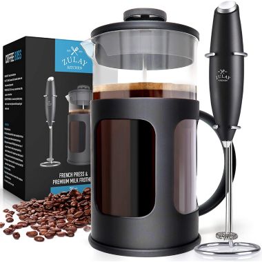 Zulay Kitchen French Press Coffee Pot and Milk Frother Set. View a larger version of this product image.