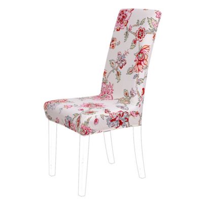 PiccoCasa Painted Spandex Stretch Fit Short Dining Chair Cover Slipcover, Floral Pattern Removable Washable Dining Banquet Chair Protector for Home Party Hotel Wedding Ceremony, Peony Pattern
