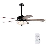 Slickblue 52 Inches Ceiling Fan with Remote Control-Oak