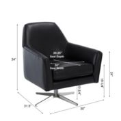 Comfort Pointe Phoenix Black Leather Gel Swivel Armchair