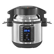 Crock-Pot - 8-Qt. Express Crock Programmable Slow Cooker and Pressure Cooker with Air Fryer Lid - Stainless Steel