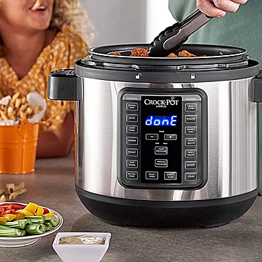 Crock-Pot - 8-Qt. Express Crock Programmable Slow Cooker and Pressure Cooker with Air Fryer Lid - Stainless Steel. View a larger version of this product image.