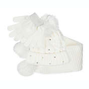 Fab Big Girl&#39;s 3 Pc Sparkly Knit Hat Scarf & Gloves Set Brown Size Regular