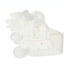 Alternate image 0 for Fab Big Girl's 3 Pc Sparkly Knit Hat Scarf & Gloves Set White Size Regular