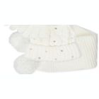 Alternate image 2 for Fab Big Girl's 3 Pc Sparkly Knit Hat Scarf & Gloves Set White Size Regular