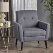 Contemporary Home Living 34.5" Charcoal Gray and Brown Contemporary Club Chair with Clean Lines
