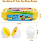 Alternate image 3 for Department Store 12pcs Easter Matching Egg Set - Educational Toy   Color & Shape Recognition Sorter Skills For Toddlers   Montessori Easter and Birthday Gift For Kids Boys And Girls