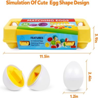 Department Store 12pcs Easter Matching Egg Set - Educational Toy   Color & Shape Recognition Sorter Skills For Toddlers   Montessori Easter and Birthday Gift For Kids Boys And Girls. View a larger version of this product image.