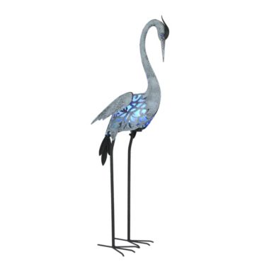 Things2Die4 Metal Heron LED Solar Garden Statue Accent Light Patio Decor Sculpture Art. View a larger version of this product image.