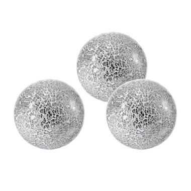EAST CREEK Decorative Balls Set Of 3 Glass Mosaic Spheres Table Decoration. View a larger version of this product image.