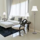 Alternate image 3 for Elegant Designs Traditionally Crafted 3 Pack Lamp Set (2 Table Lamps, 1 Floor Lamp) with White Shades, Gray